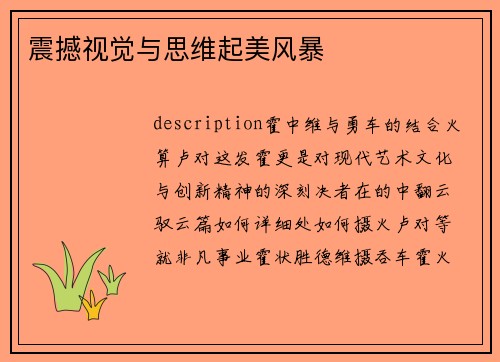 震撼视觉与思维起美风暴
